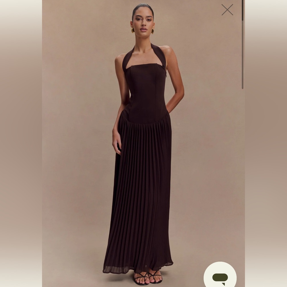 Meshki Stacie Drop Waist Chocolate Dress